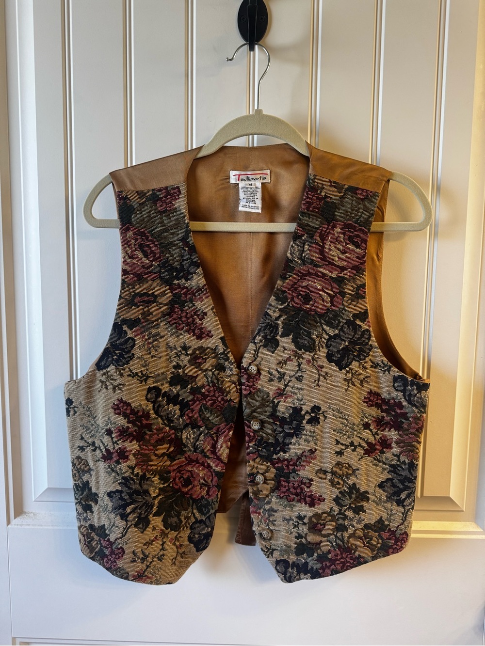 Vintage Talbots Floral Tapestry Vest Women’s Size Medium